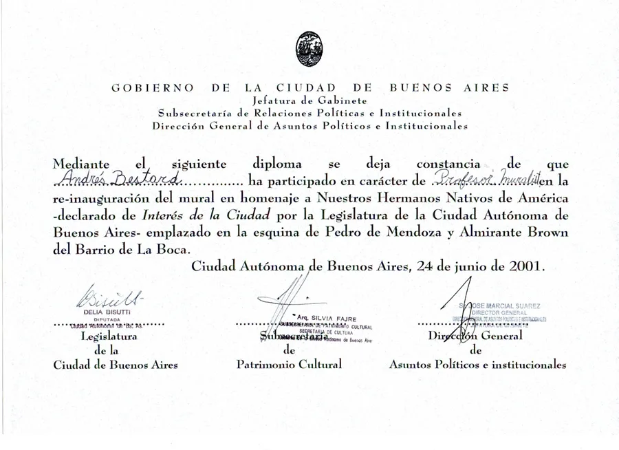 Certificado de Declaración de Interés Legislativo de la Ciudad de Buenos Aires.